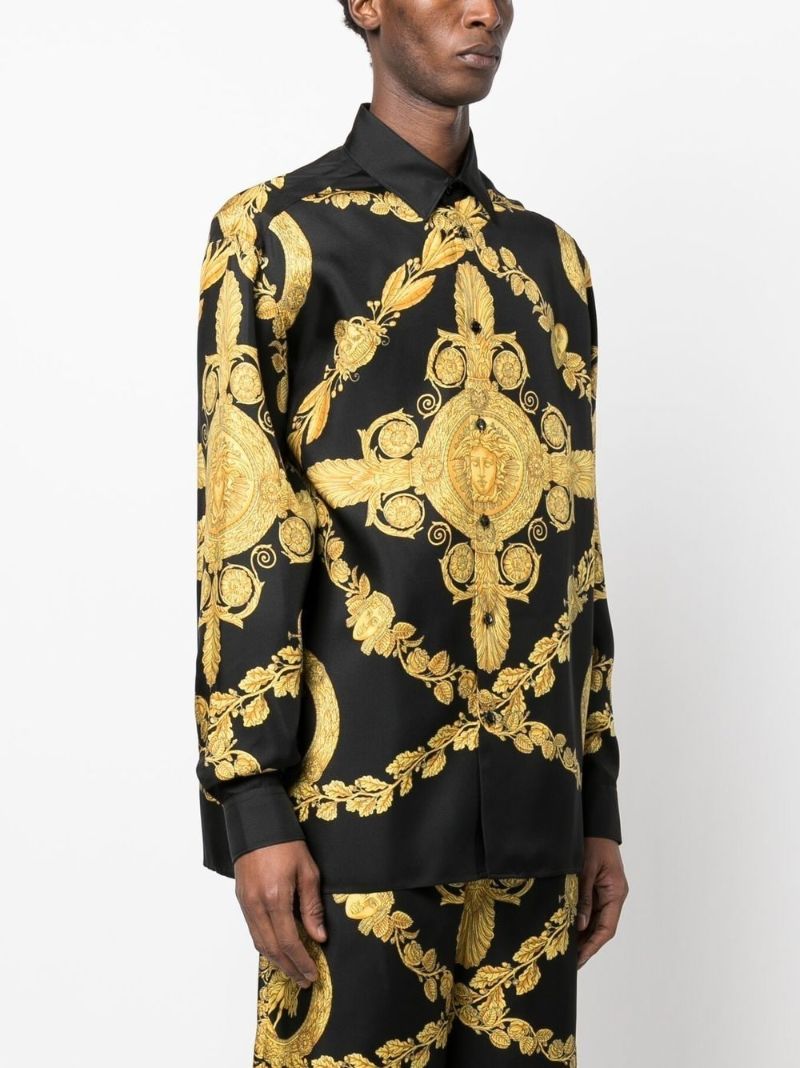 Black Mask Baroque Silk Shirt