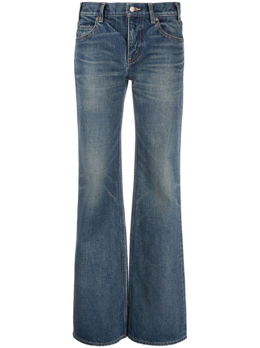 Blue Low-rise Flared Jeans