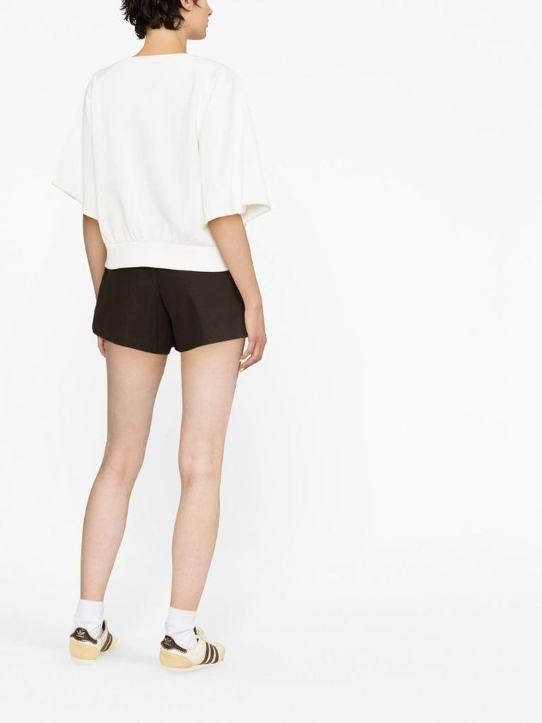 White Logo Print Cotton T-shirt