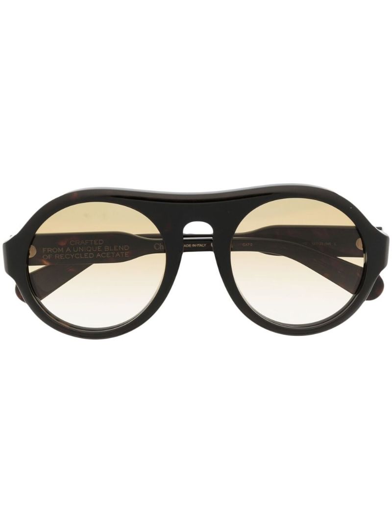 Black Pilot-frame Sunglasses