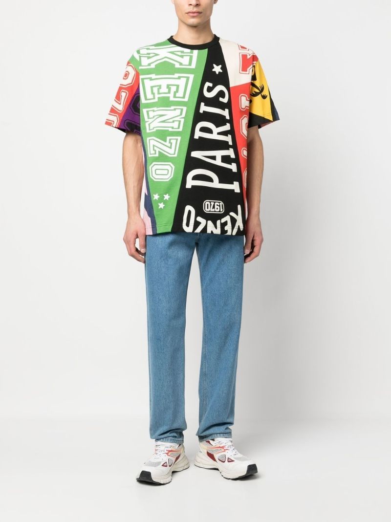 Green Kenzo Flag Print T-shirt