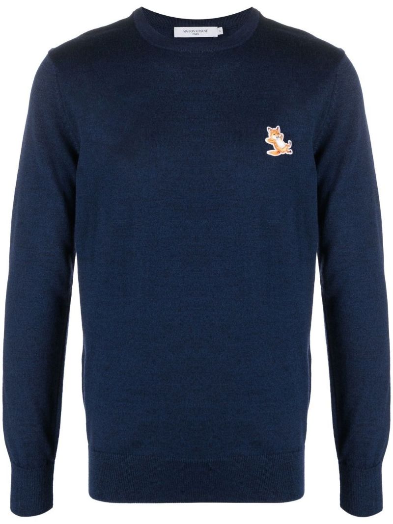 Blue Fox Patch Wool Sweater