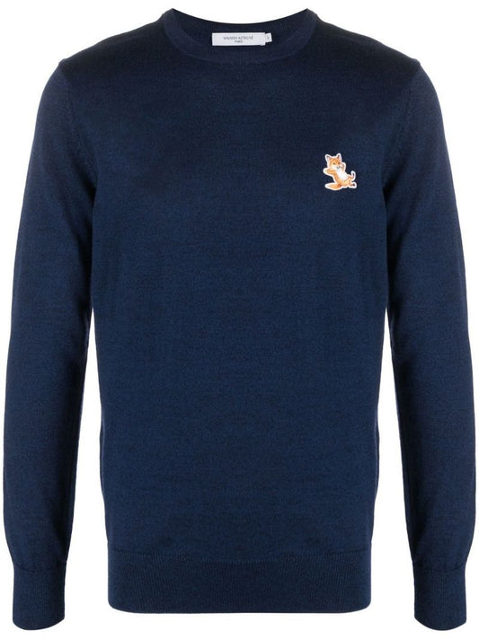 Blue Fox Patch Wool Sweater