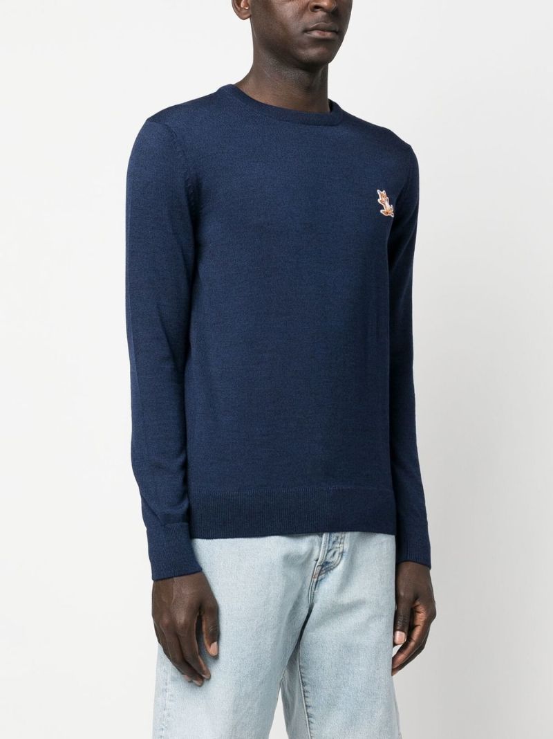 Blue Fox Patch Wool Sweater