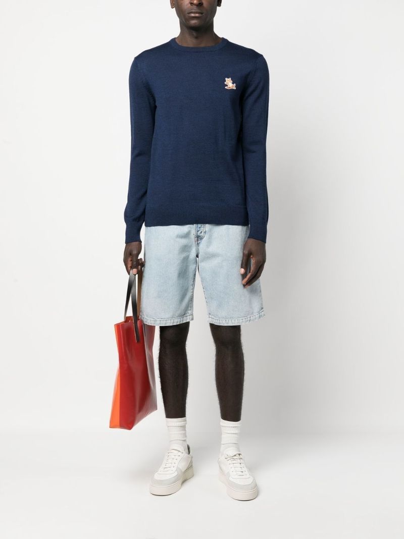 Blue Fox Patch Wool Sweater