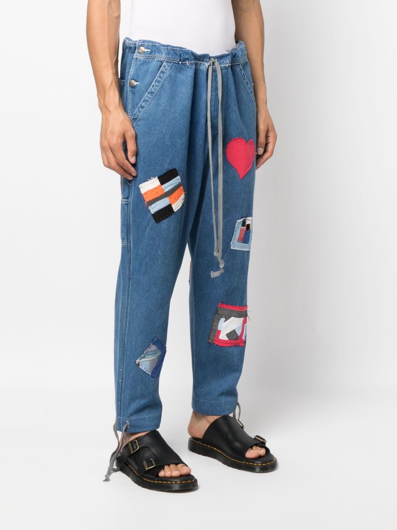 X Gee's Bend Blue Patch-detailing Loose-fit Jeans