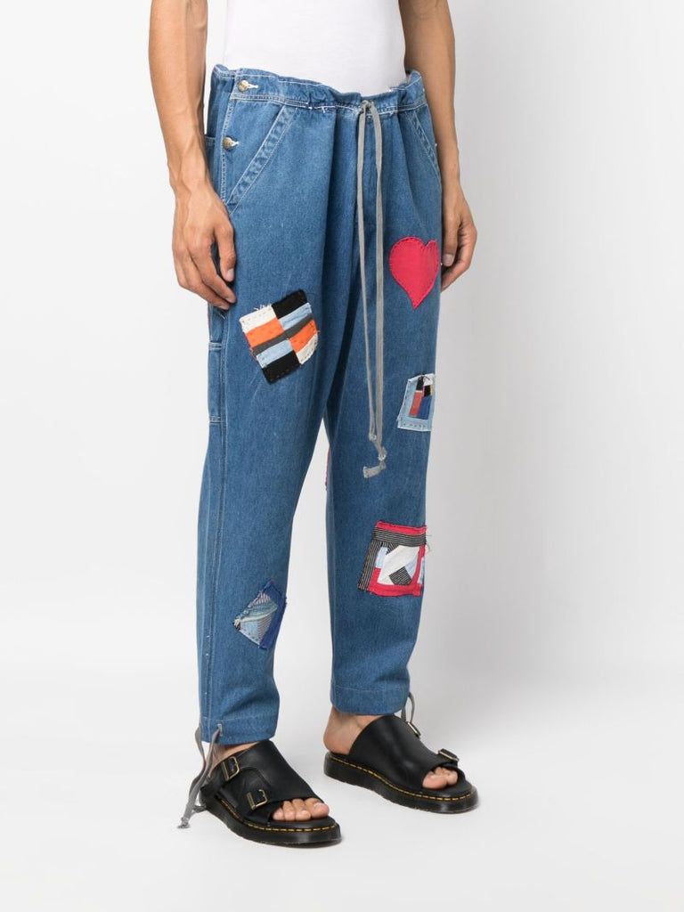 X Gee's Bend Blue Patch-detailing Loose-fit Jeans