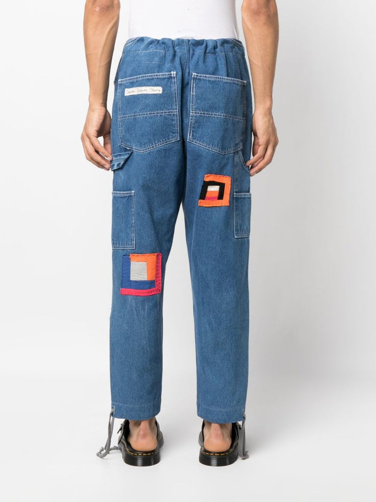 X Gee's Bend Blue Patch-detailing Loose-fit Jeans