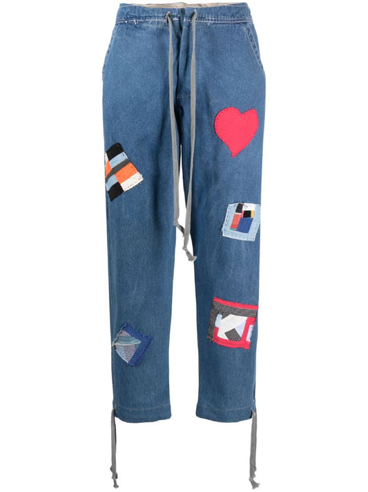 X Gee's Bend Blue Patch-detailing Loose-fit Jeans