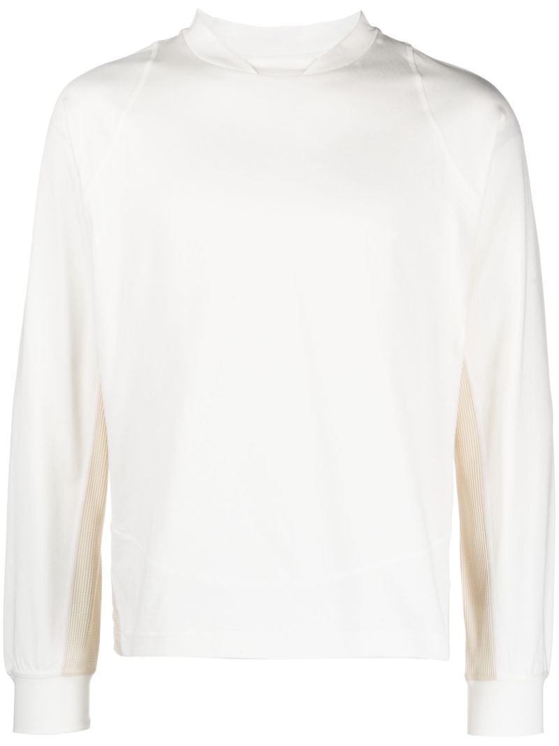 White Panelled Long-sleeve T-shirt