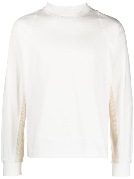 White Panelled Long-sleeve T-shirt