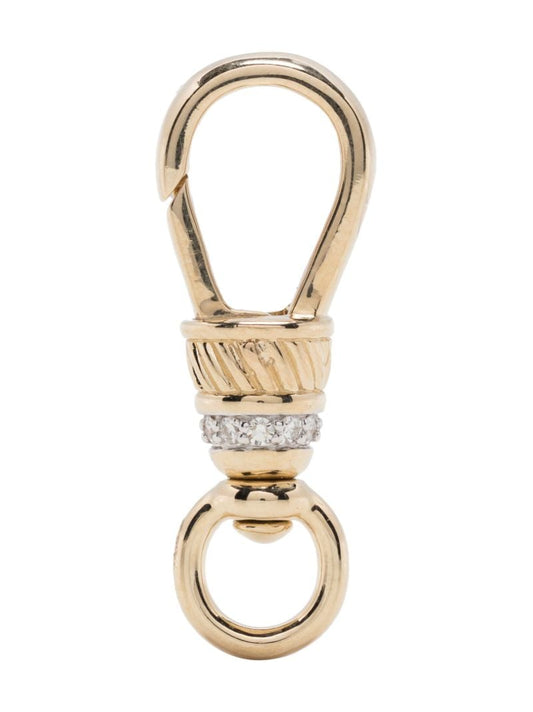 14k Yellow Gold Diamond Albert Clip Pendant