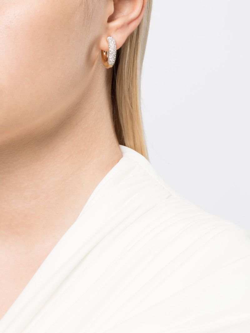 14k Yellow Gold Signature PavÃ_x0083_Â© Chubby Hoop Diamond Earrings