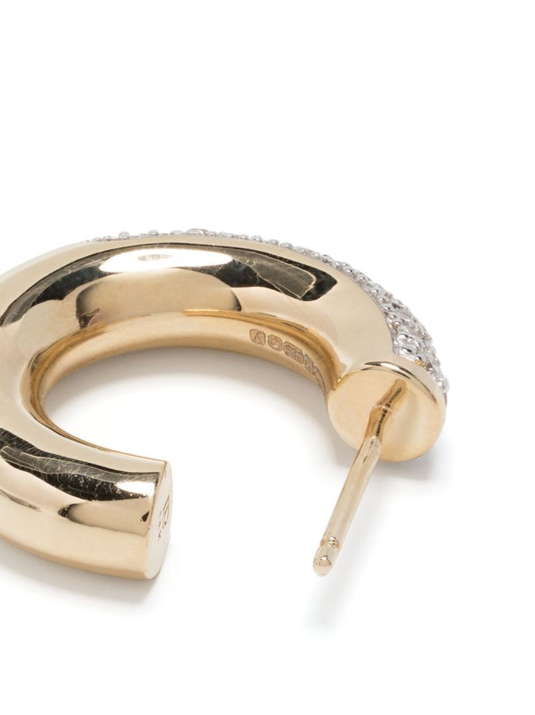 14k Yellow Gold Signature PavÃ_x0083_Â© Chubby Hoop Diamond Earrings