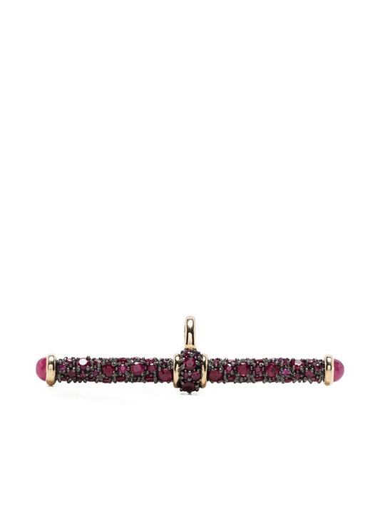 14k Yellow Gold Ruby PavÃ_x0083_Â© T-bar Pendant