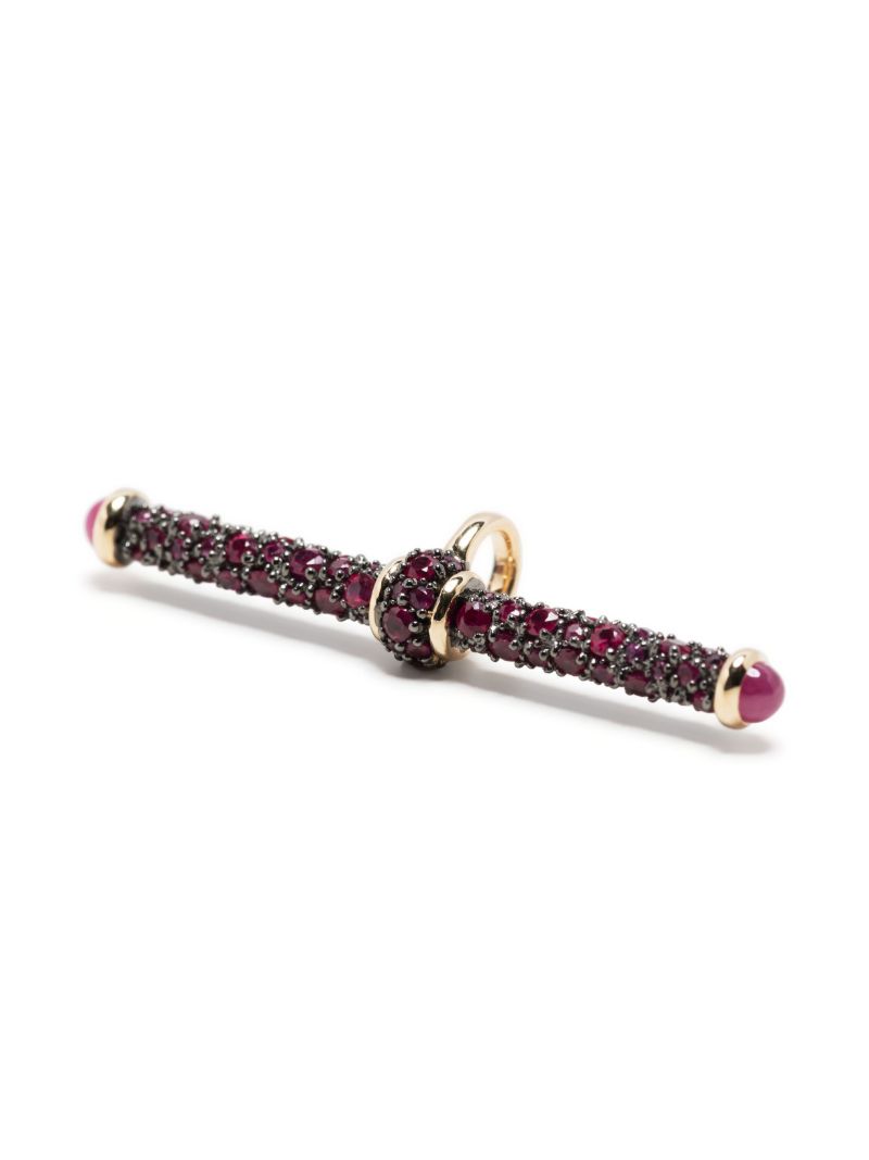 14k Yellow Gold Ruby PavÃ_x0083_Â© T-bar Pendant