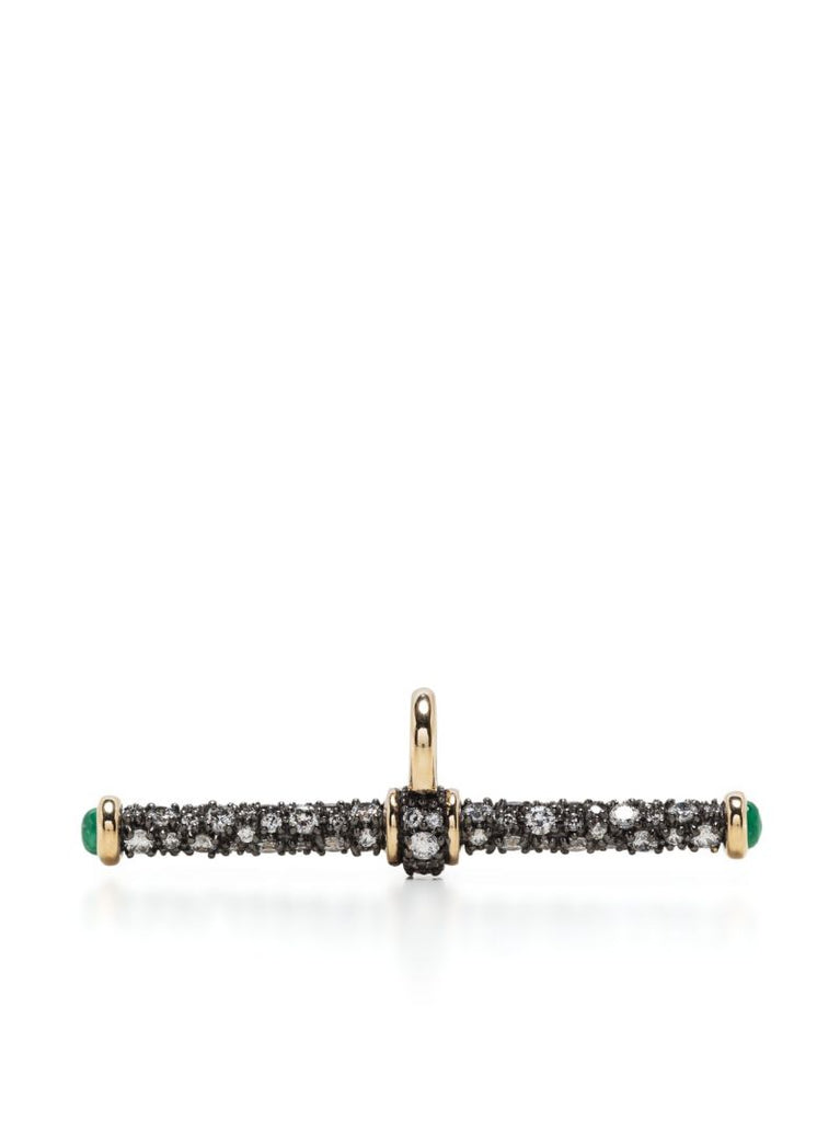 14k Yellow Gold Diamond PavÃ_x0083_Â© T-bar Pendant