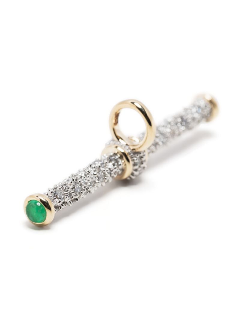 14k Yellow Gold Diamond PavÃ_x0083_Â© T-bar Pendant