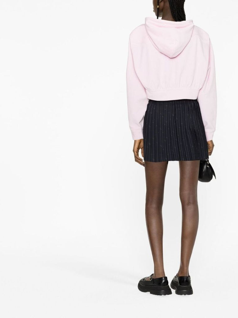 Blue Pleated Kilt-style Mini Skirt