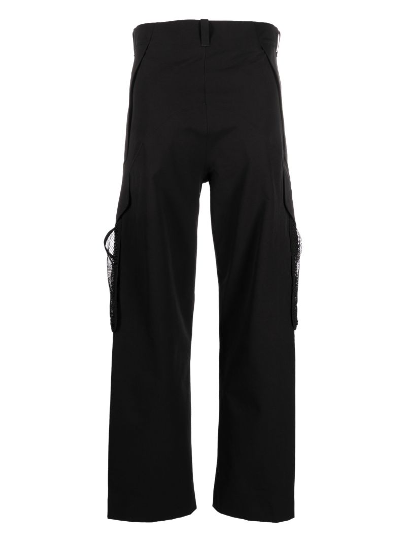 Black Double Cloth Cargo Trousers