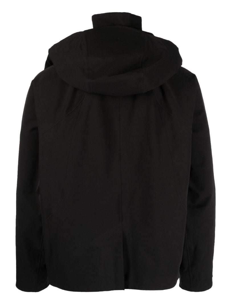 Black Double Cloth Hooded Jacket