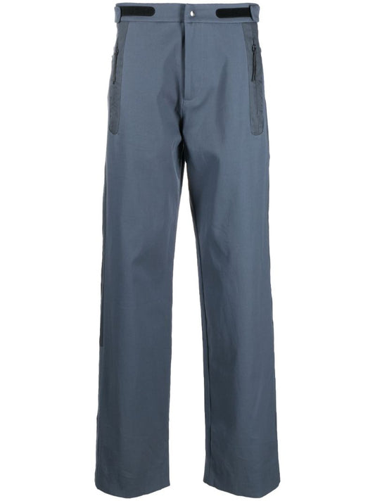 Blue Delwa Wide-leg Cotton Trousers