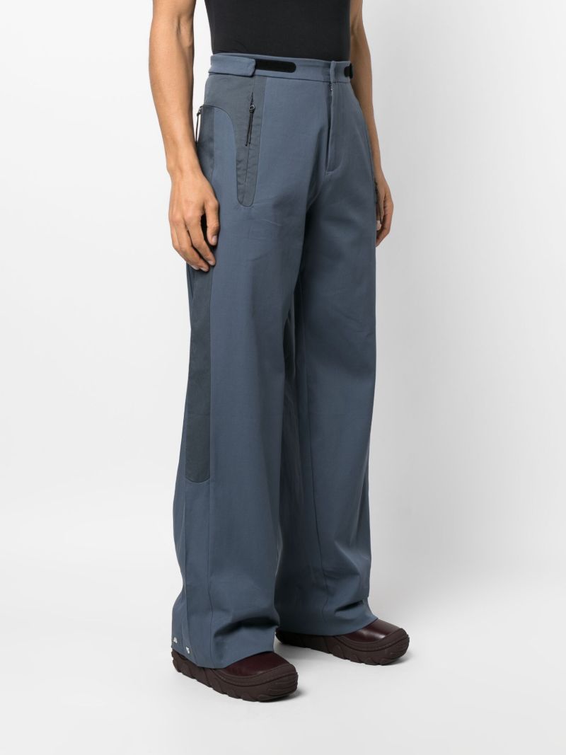 Blue Delwa Wide-leg Cotton Trousers