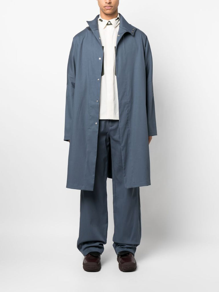 Blue Delwa Wide-leg Cotton Trousers
