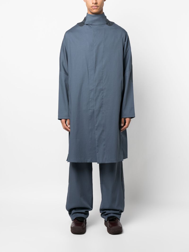 Blue Split Trench Coat