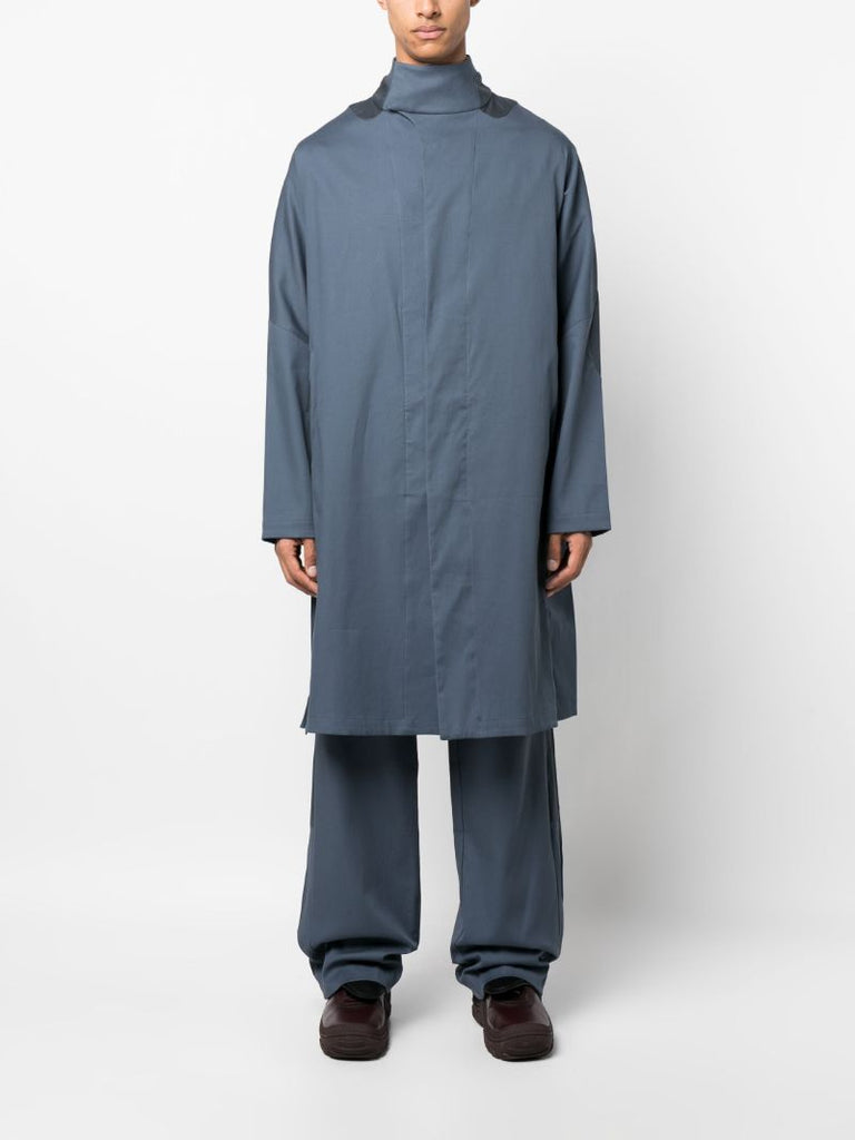 Blue Split Trench Coat