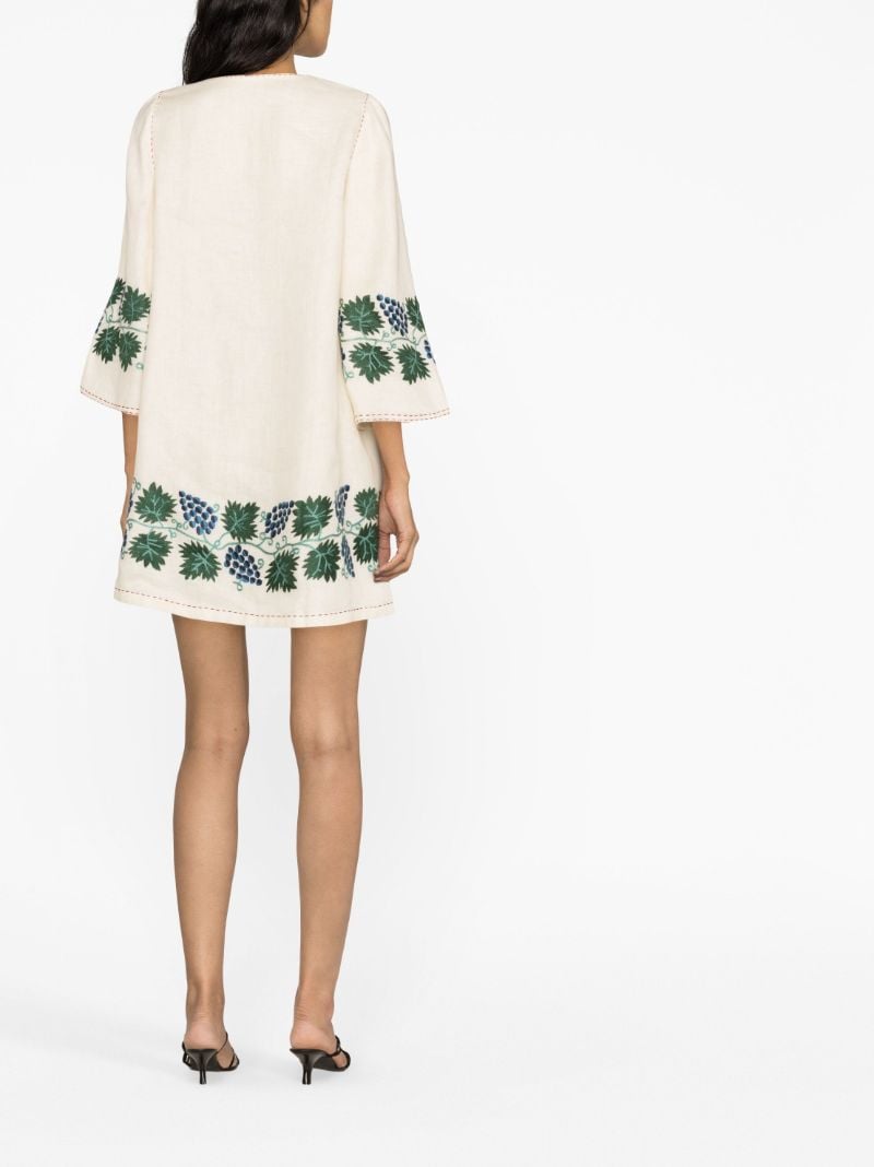 Neutral Tavria Embroidered Mini Dress