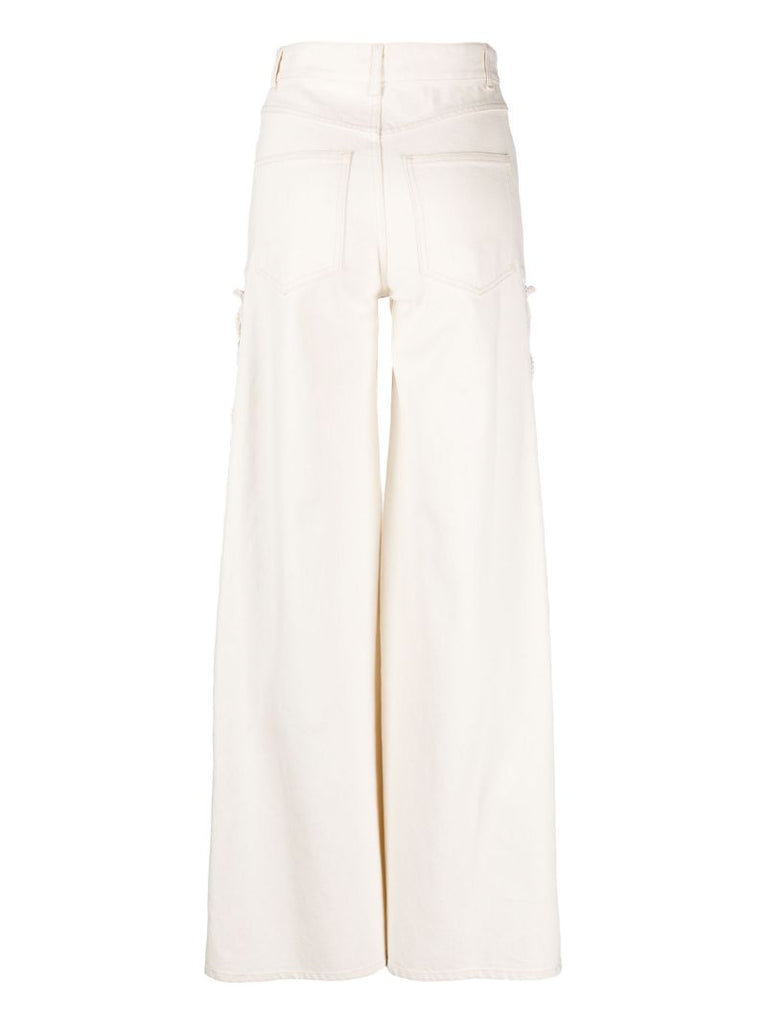 White Rave Wide-leg Jeans