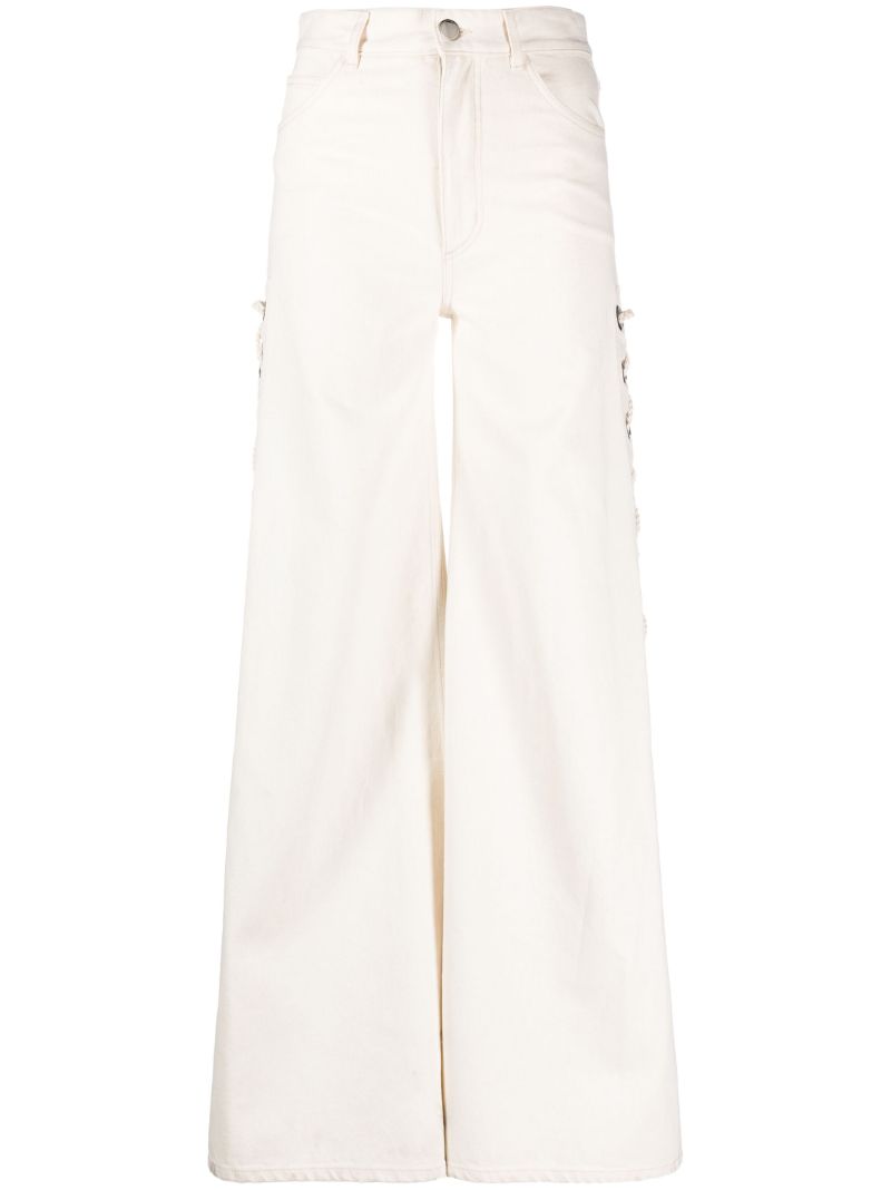 White Rave Wide-leg Jeans