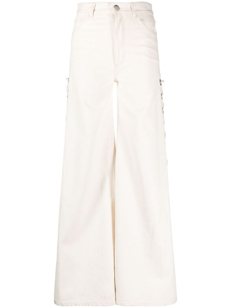 White Rave Wide-leg Jeans