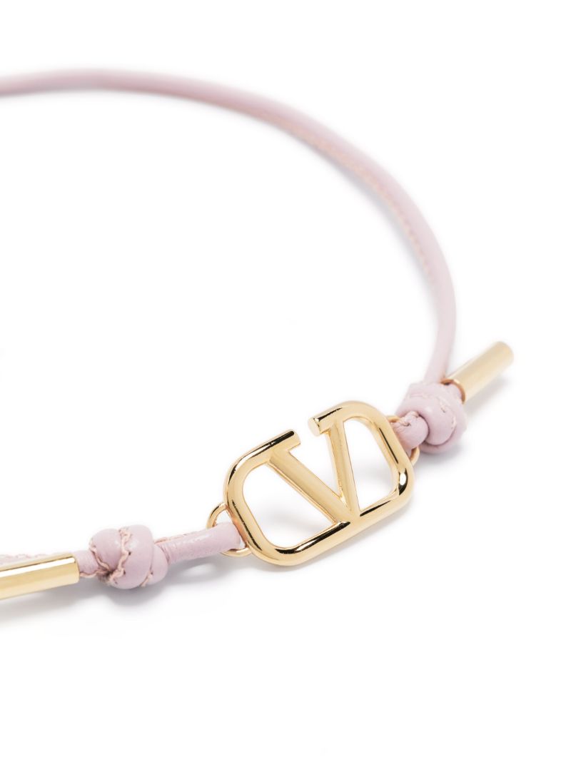 Gold-tone Vlogo Signature Leather Bracelet