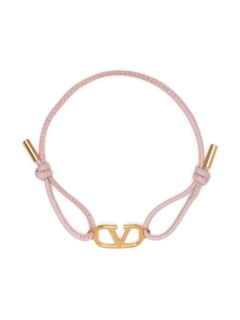 Gold-tone Vlogo Signature Leather Bracelet