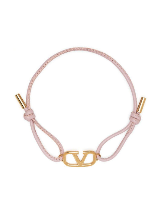 Gold-tone Vlogo Signature Leather Bracelet