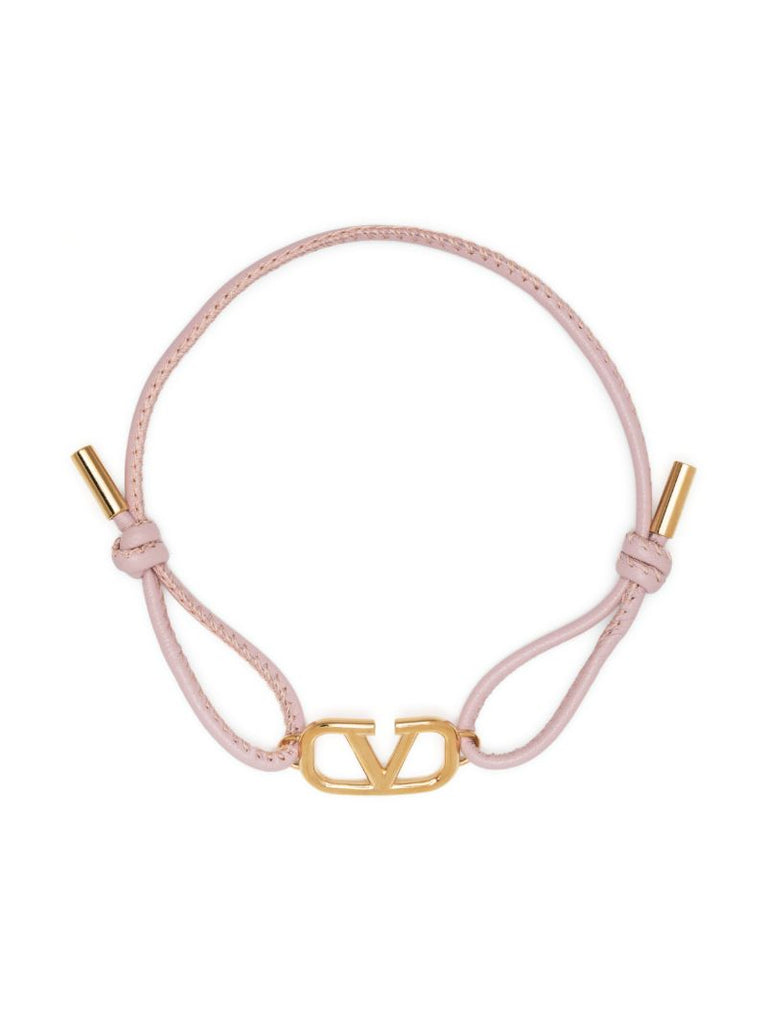Gold-tone Vlogo Signature Leather Bracelet