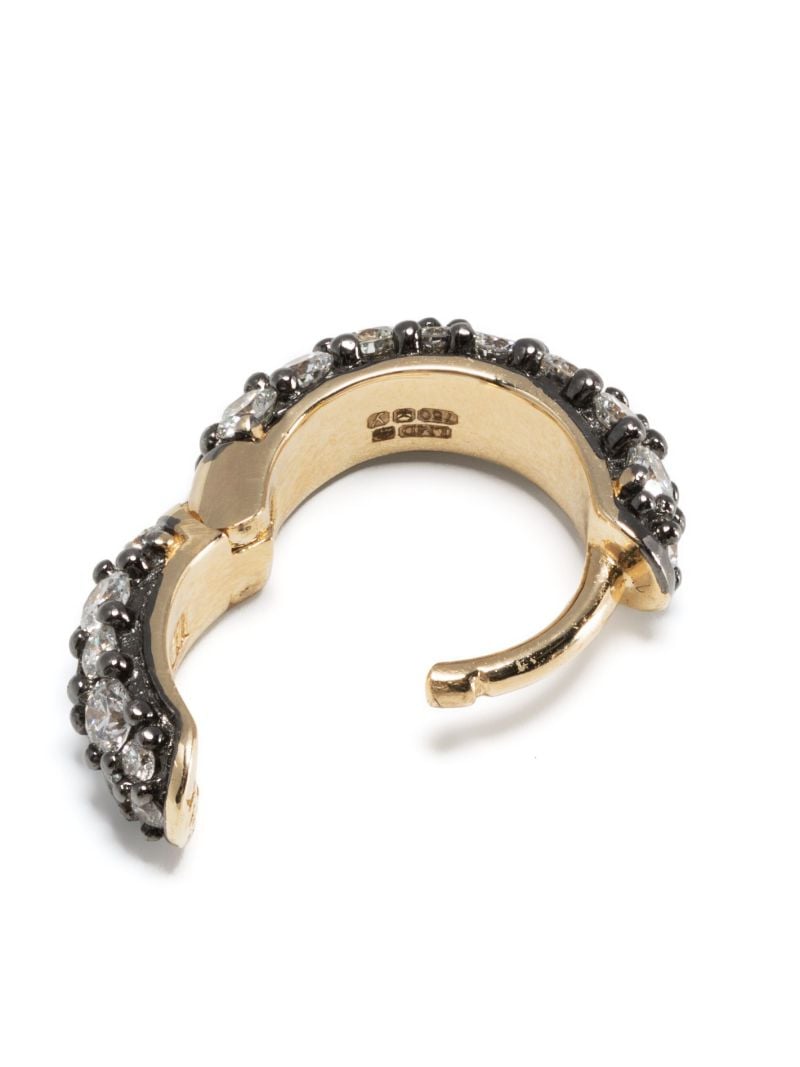 14k Yellow Gold Chubby Huggies Diamond Hoop Earrings