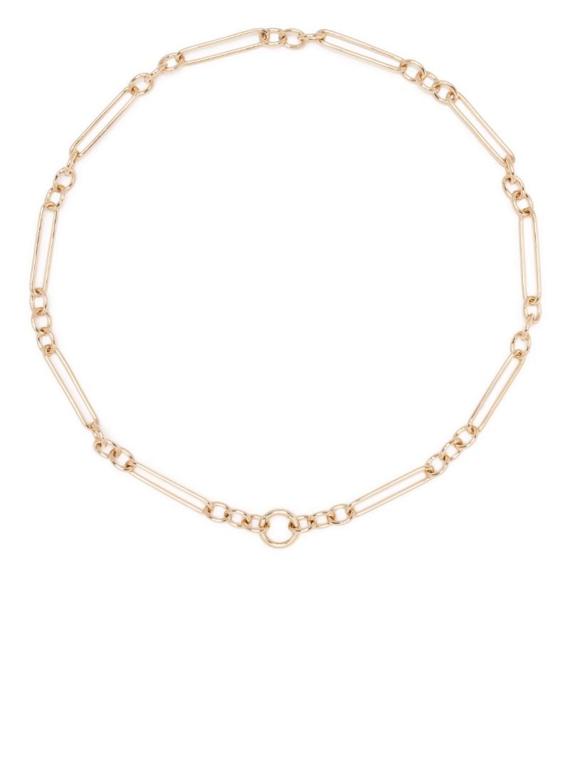 14k Yellow Gold Trombone Link Chain Necklace