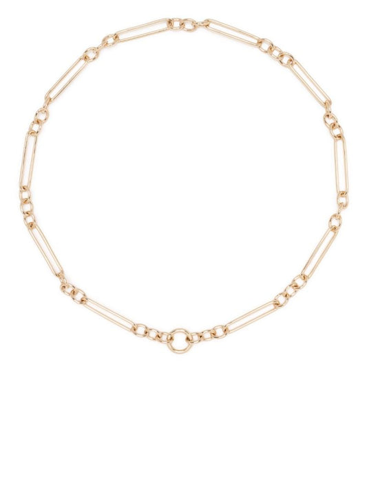 14k Yellow Gold Trombone Link Chain Necklace