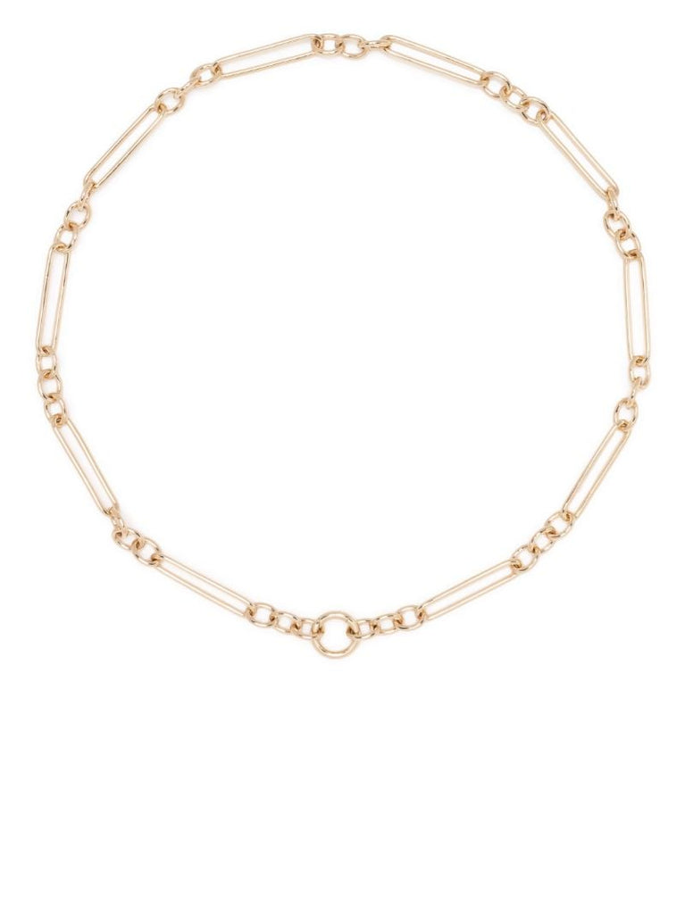 14k Yellow Gold Trombone Link Chain Necklace