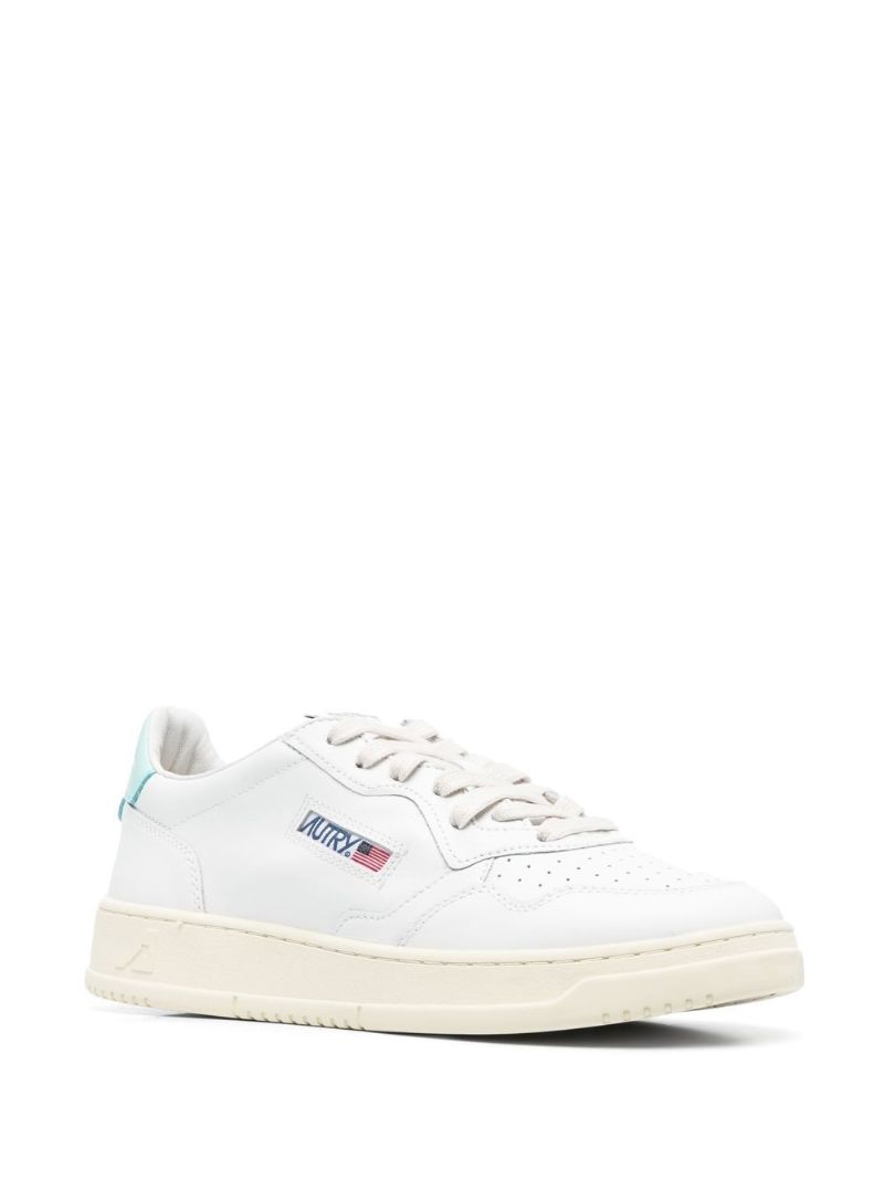 White Medalist Leather Sneakers