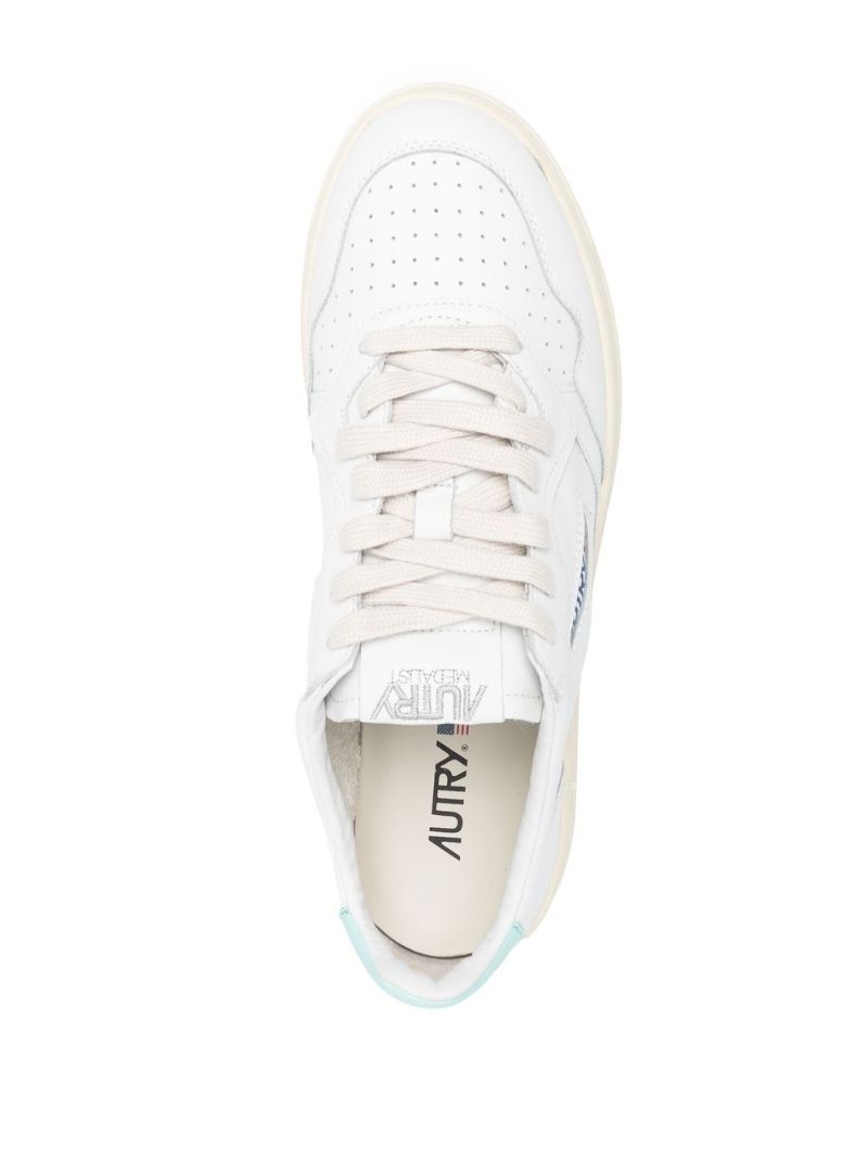 White Medalist Leather Sneakers