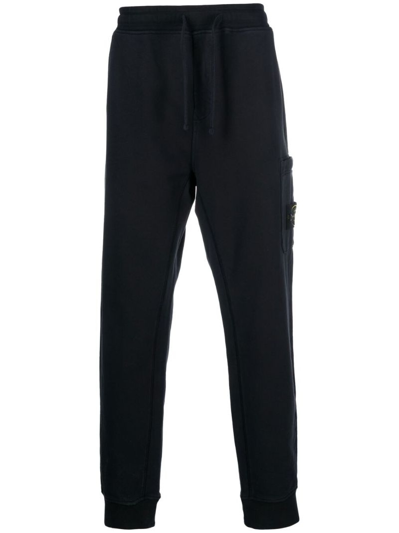 Blue Cotton Compass Patch Track Pants