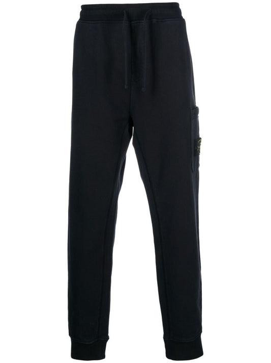 Blue Cotton Compass Patch Track Pants