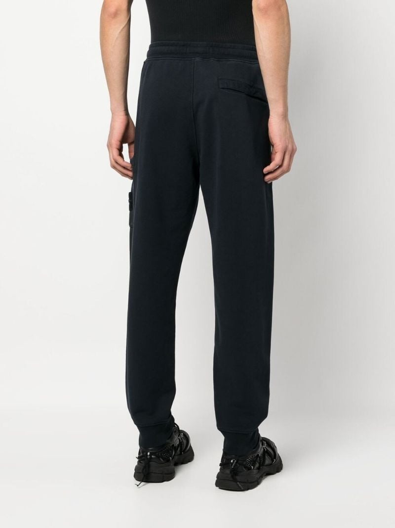 Blue Cotton Compass Patch Track Pants