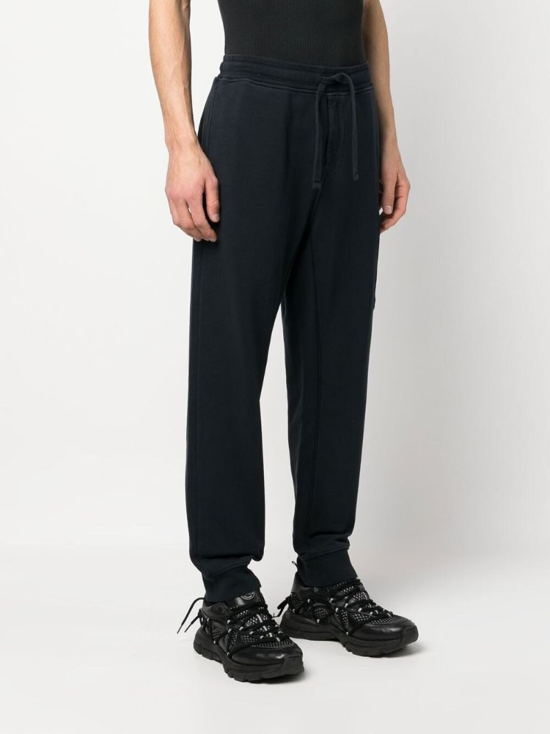 Blue Cotton Compass Patch Track Pants