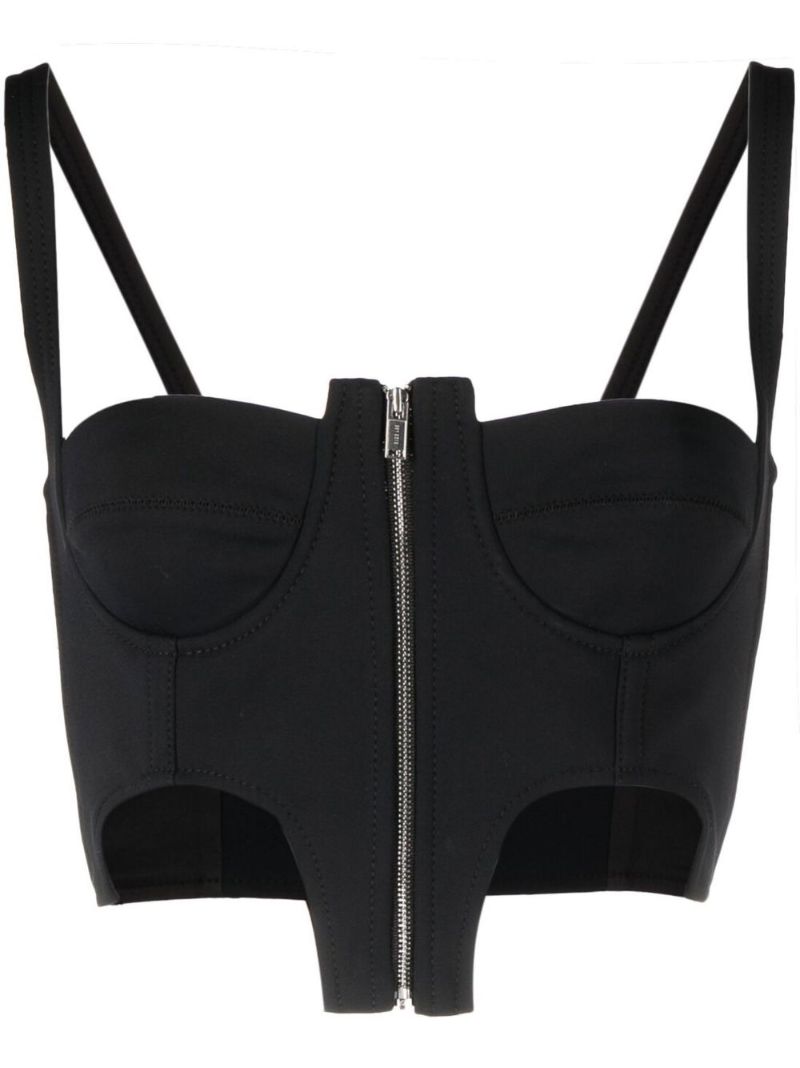 Black Double Arch Bustier Top