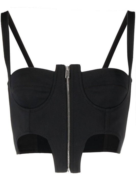 Black Double Arch Bustier Top